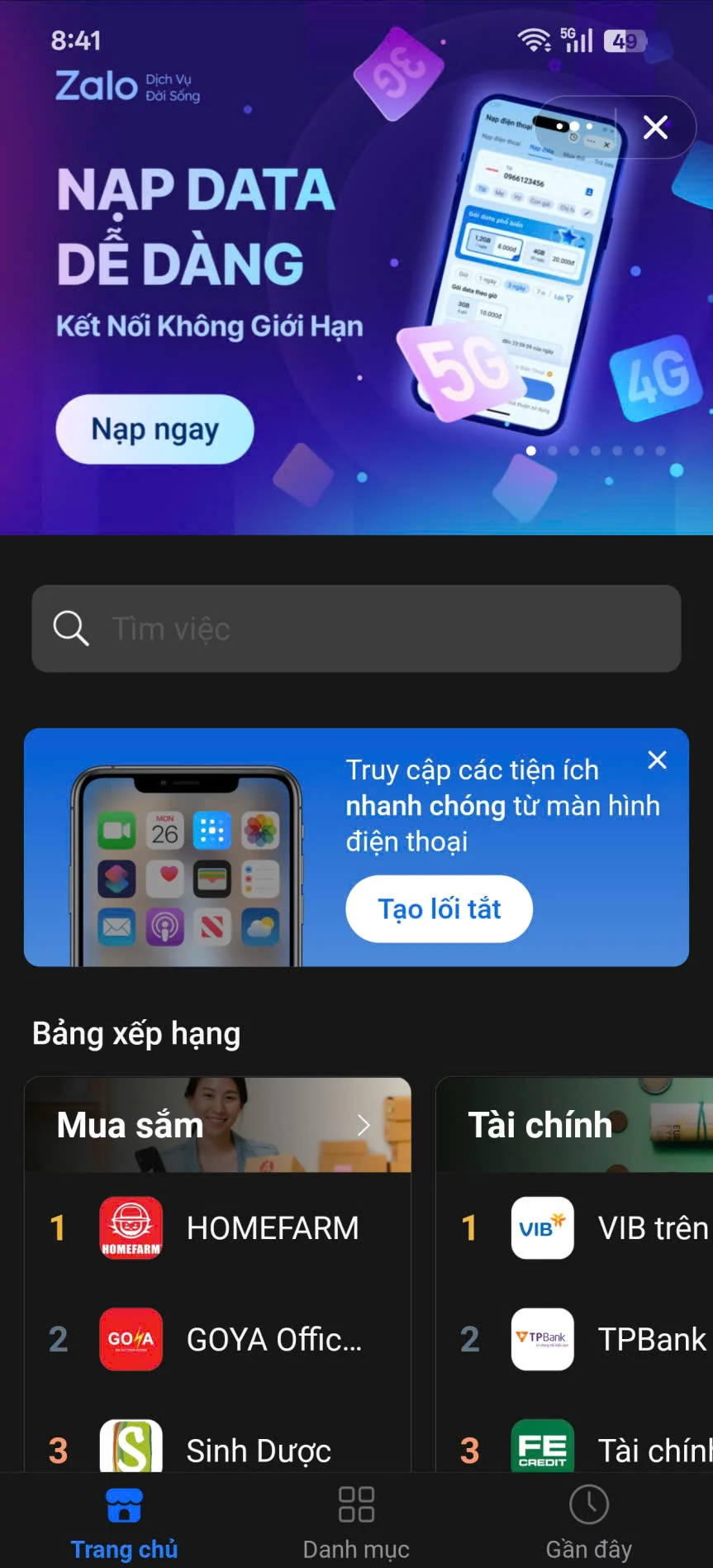 Kho Mini App của Zalo